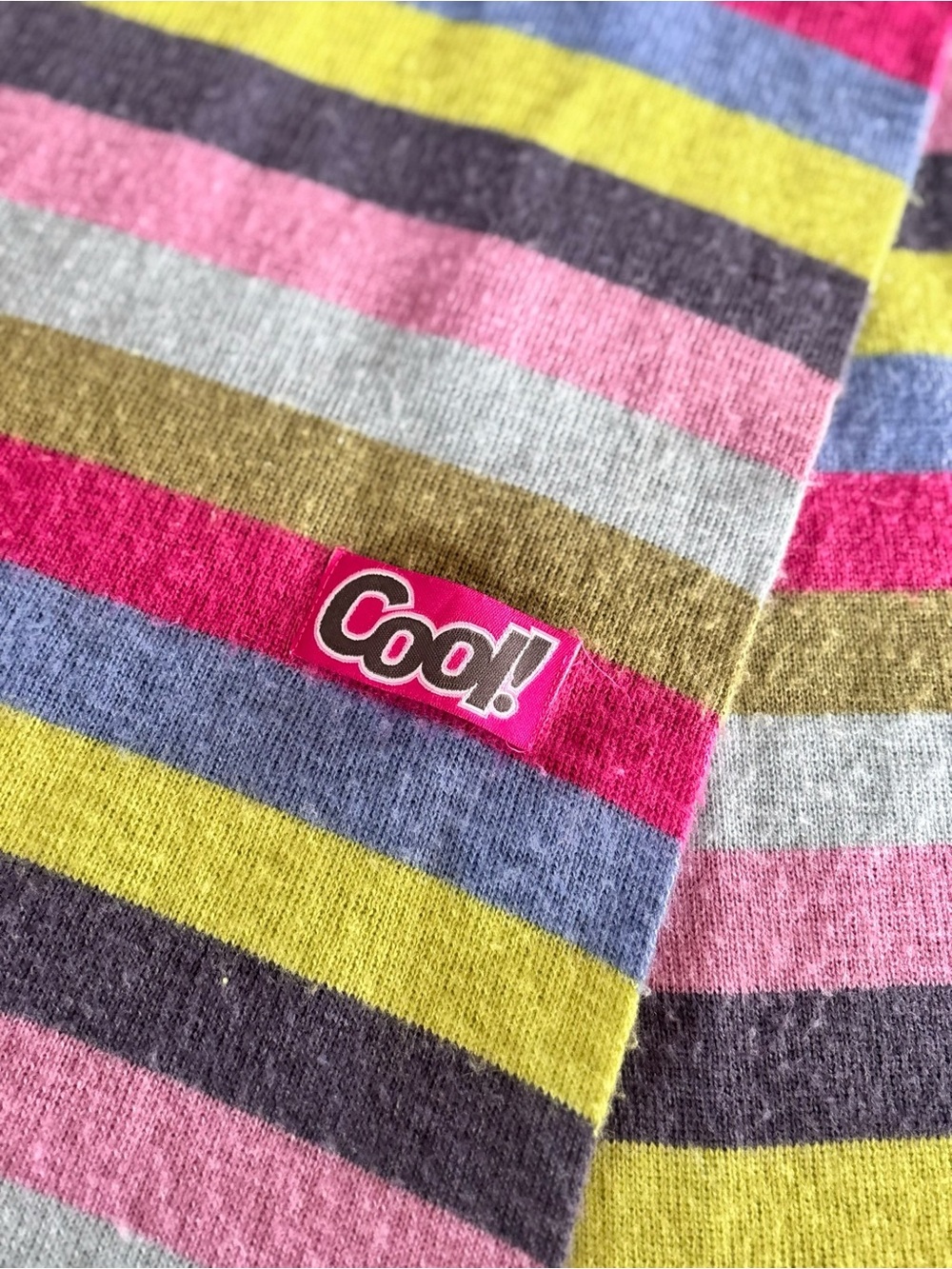 Y2K Cool Magazine Striped Scarf Pastel Rainbow Accessory - Picture 2 of 3